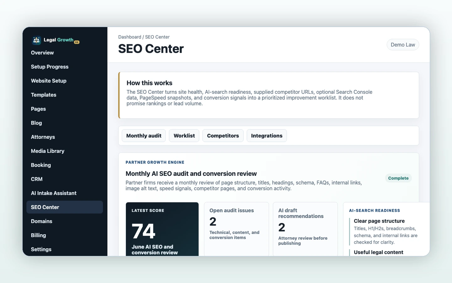 AI SEO Audit for law firms that want practical next steps