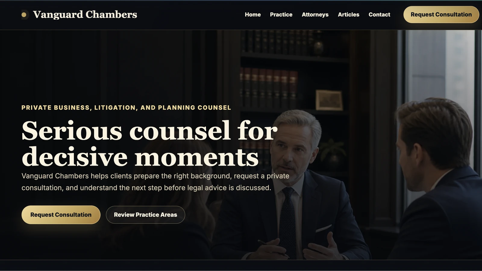 Prestige Chambers template preview
